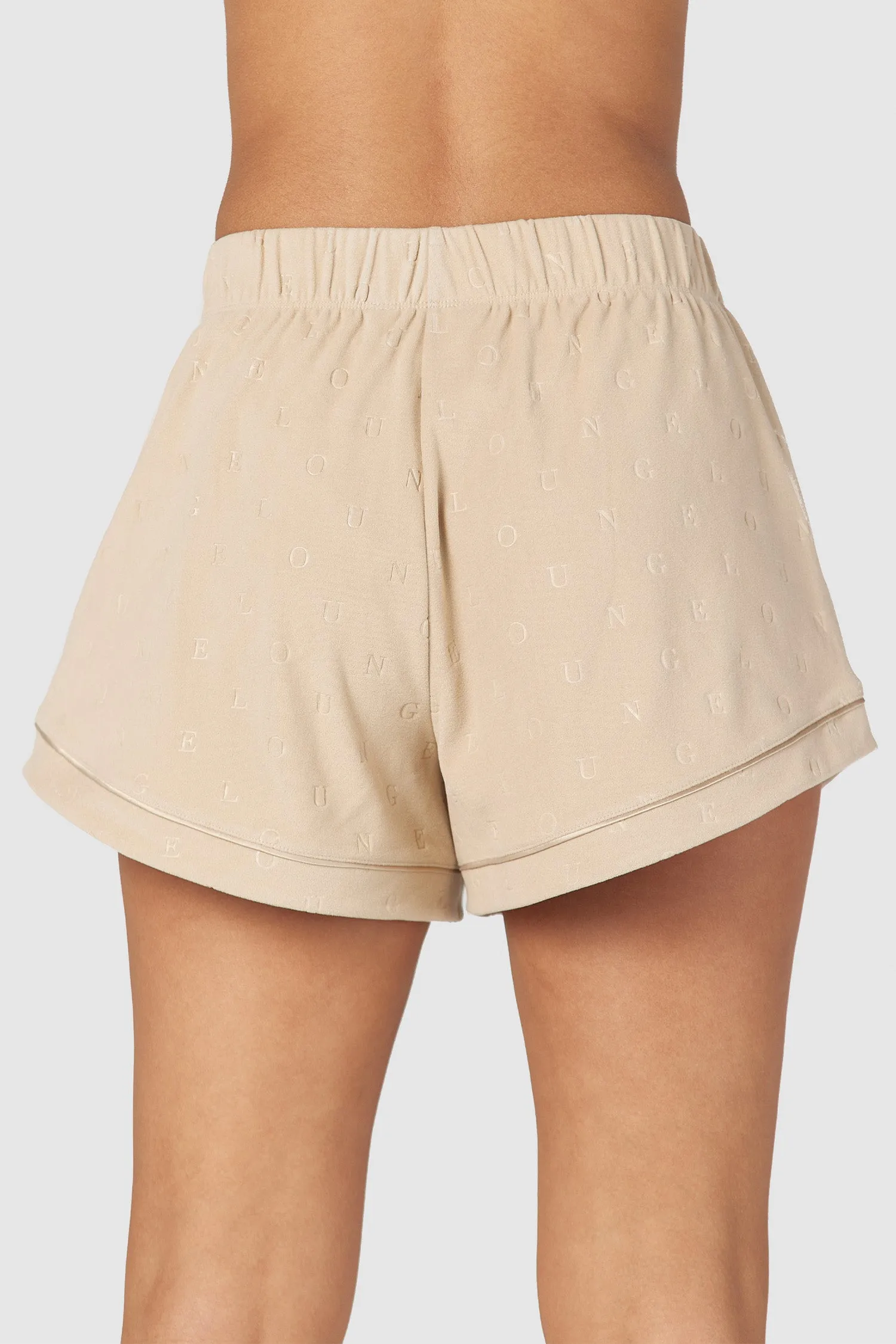 Luxury Embossed Shorts de Pyjama - Beige