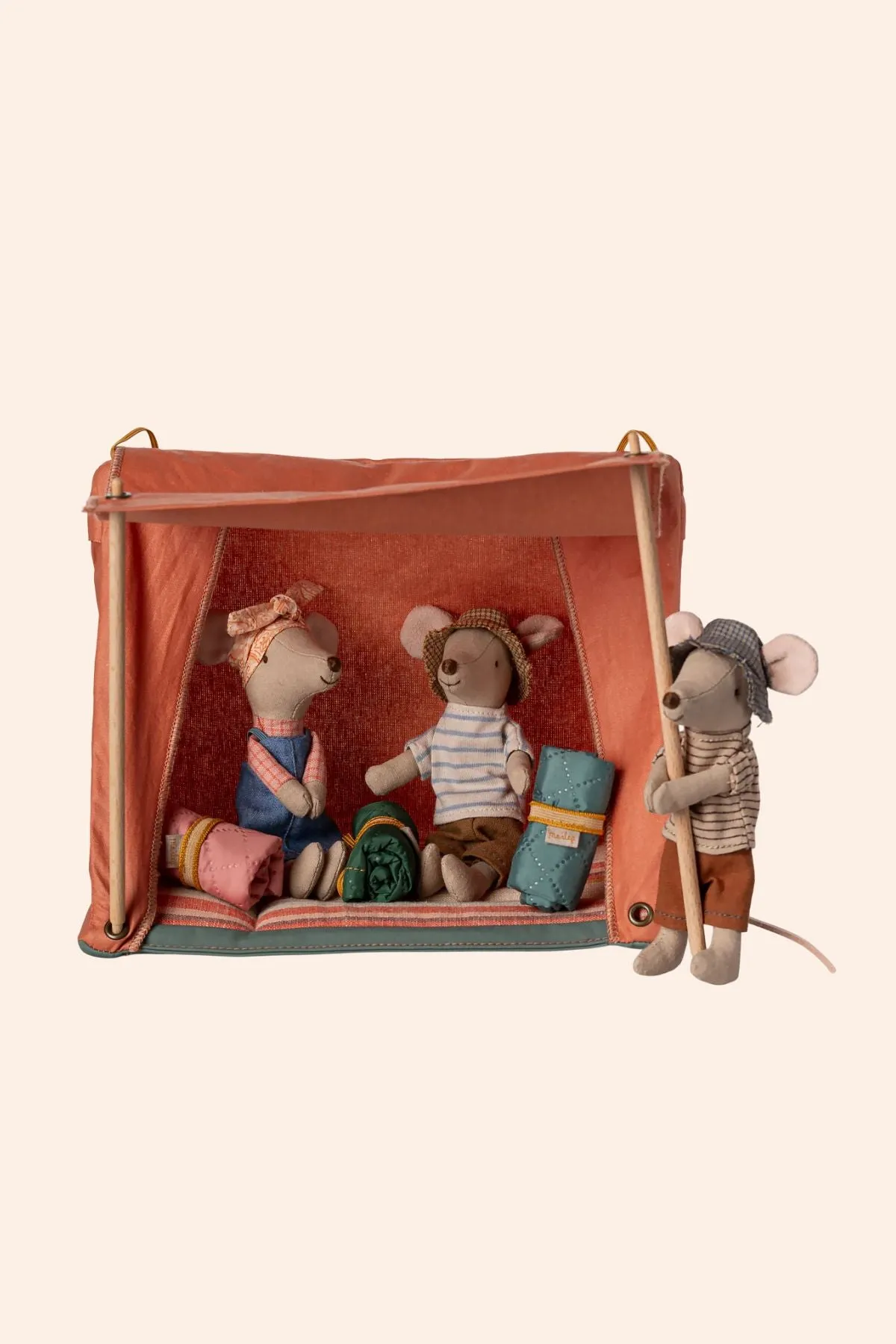 Maileg - Happy Camper Tent - Mouse - Coral