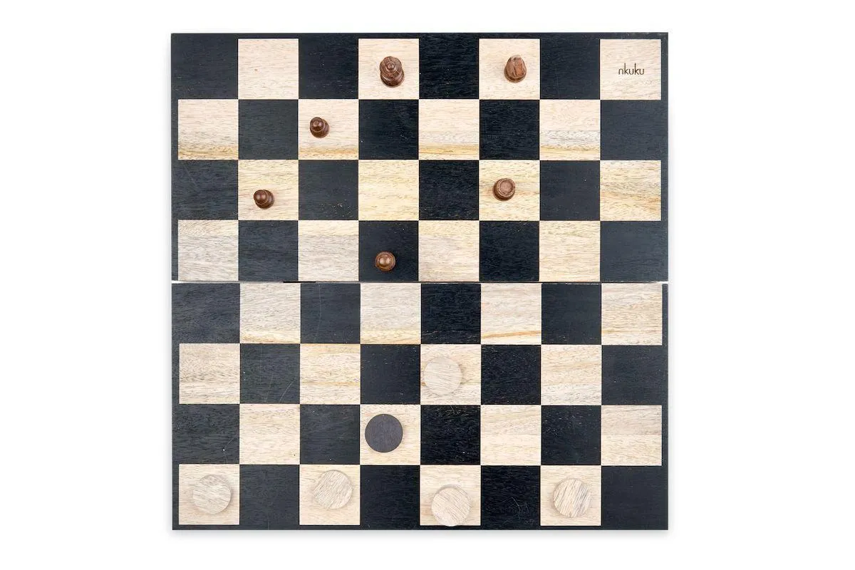Mango Wood Chess & Draughts