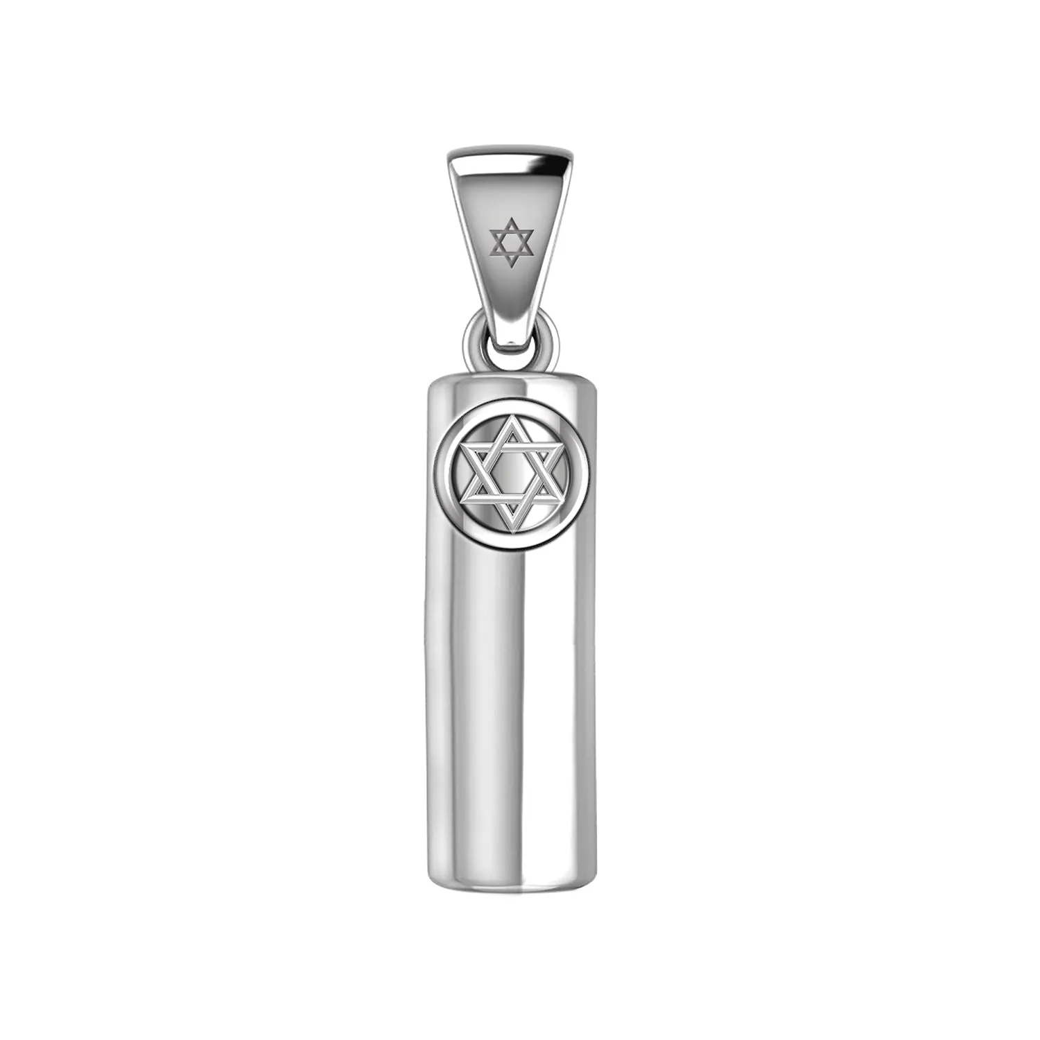 Men's 925 Sterling Silver Jewish Star of David Mezuzah Pendant Necklace, 30mm