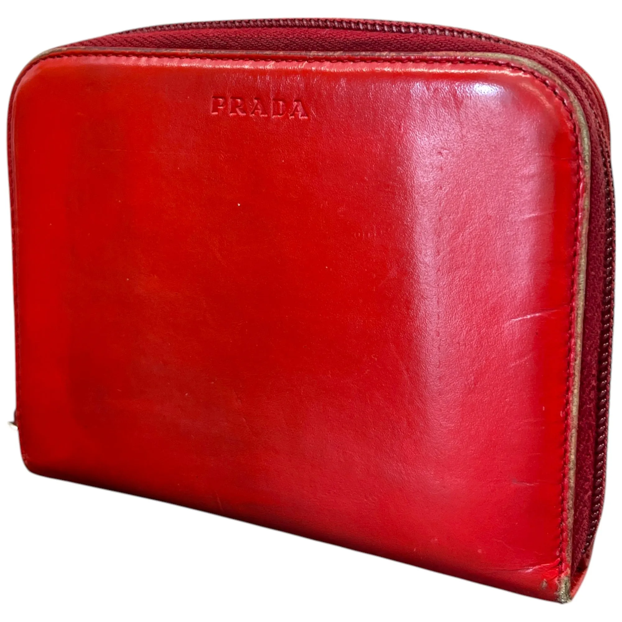 Men's Embossed Logo Purse Red