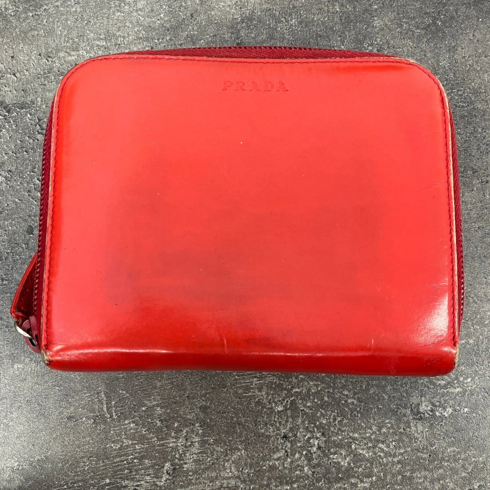 Men's Embossed Logo Purse Red