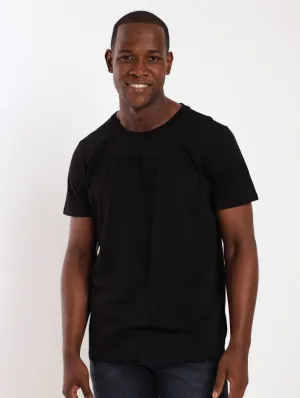 Men's Embossed Logo Tee - Black