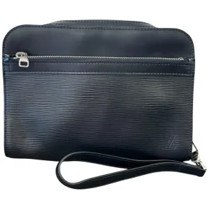 Men's Epi Embossed Logo Pouch Black
