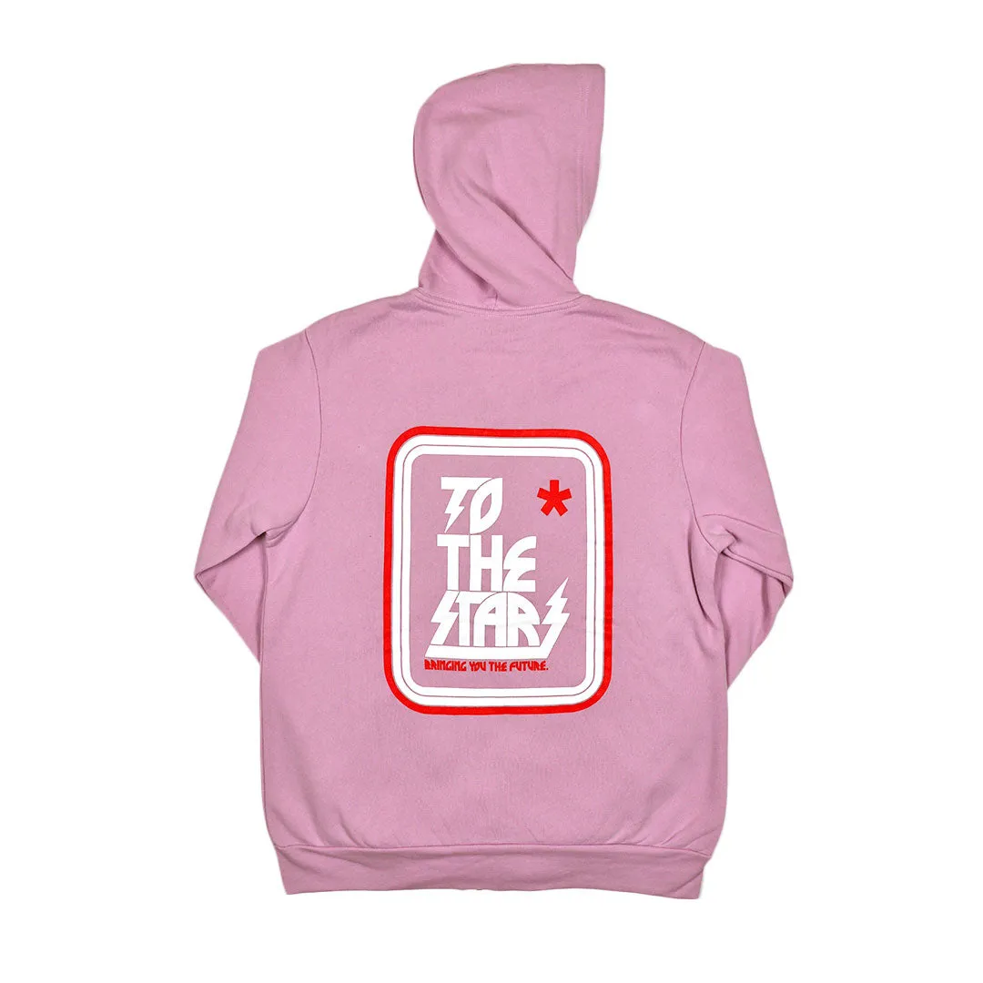 Metal Logo Zip-Up Hoodie Lilac