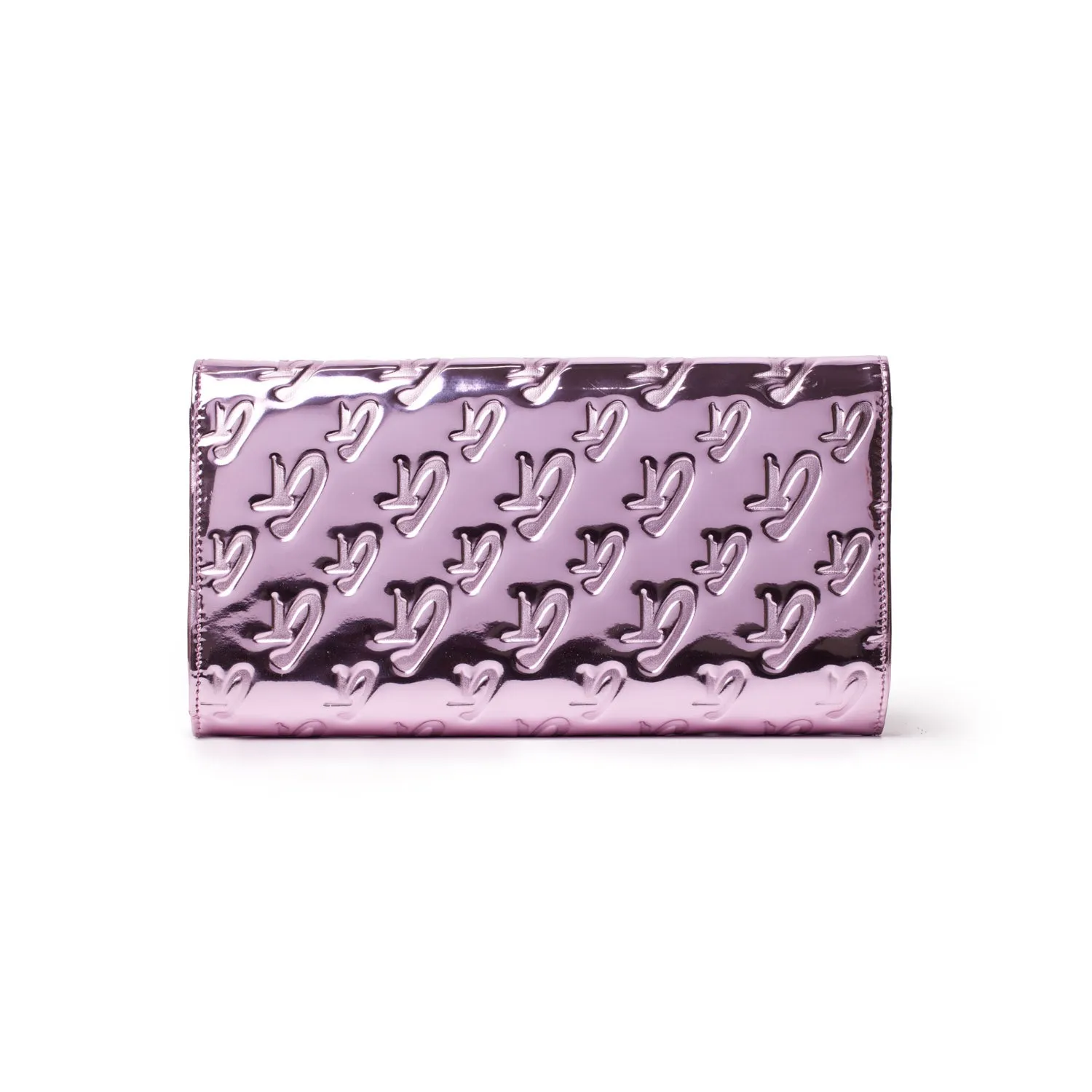 METALLIC MONOGRAM TRAVEL WALLET - METALLIC PINK