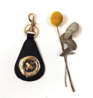 Mimco black leather keyring