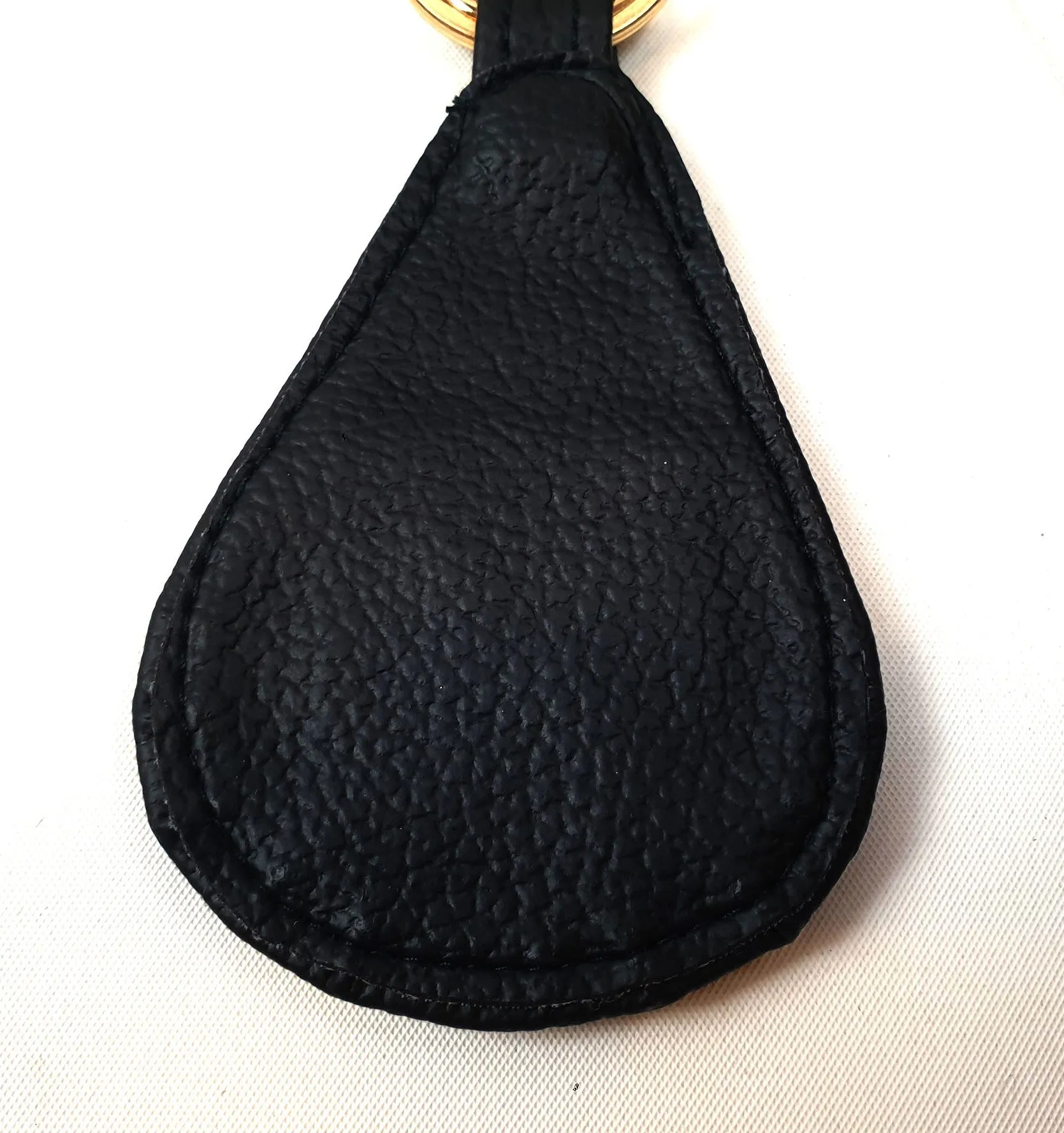 Mimco black leather keyring