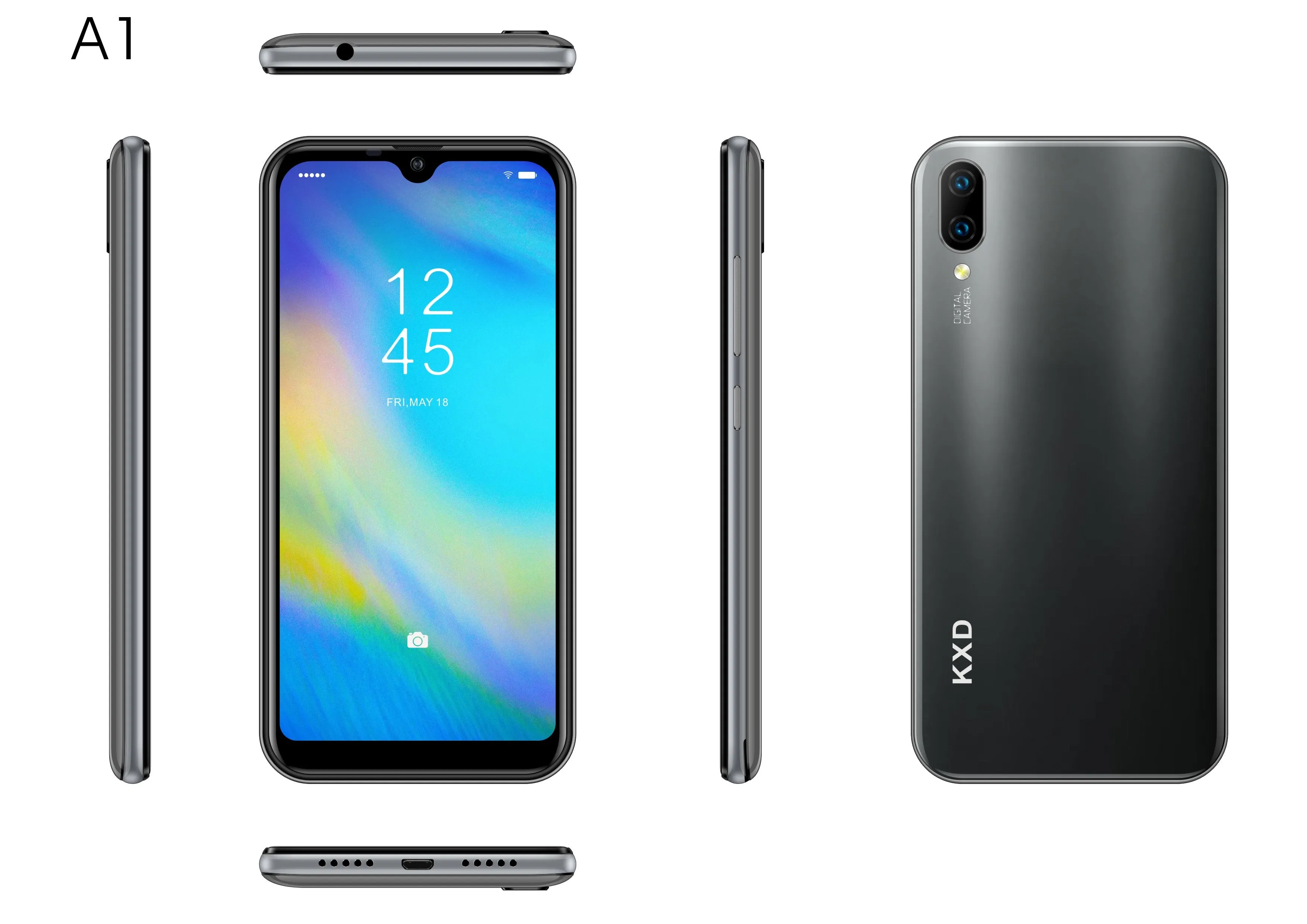 Mobile Phone KXD A1 SIM Free Smartphone Unlocked 5.71 Inch Full Screen 16G ROM 128G Extension Android Phones red_European plug