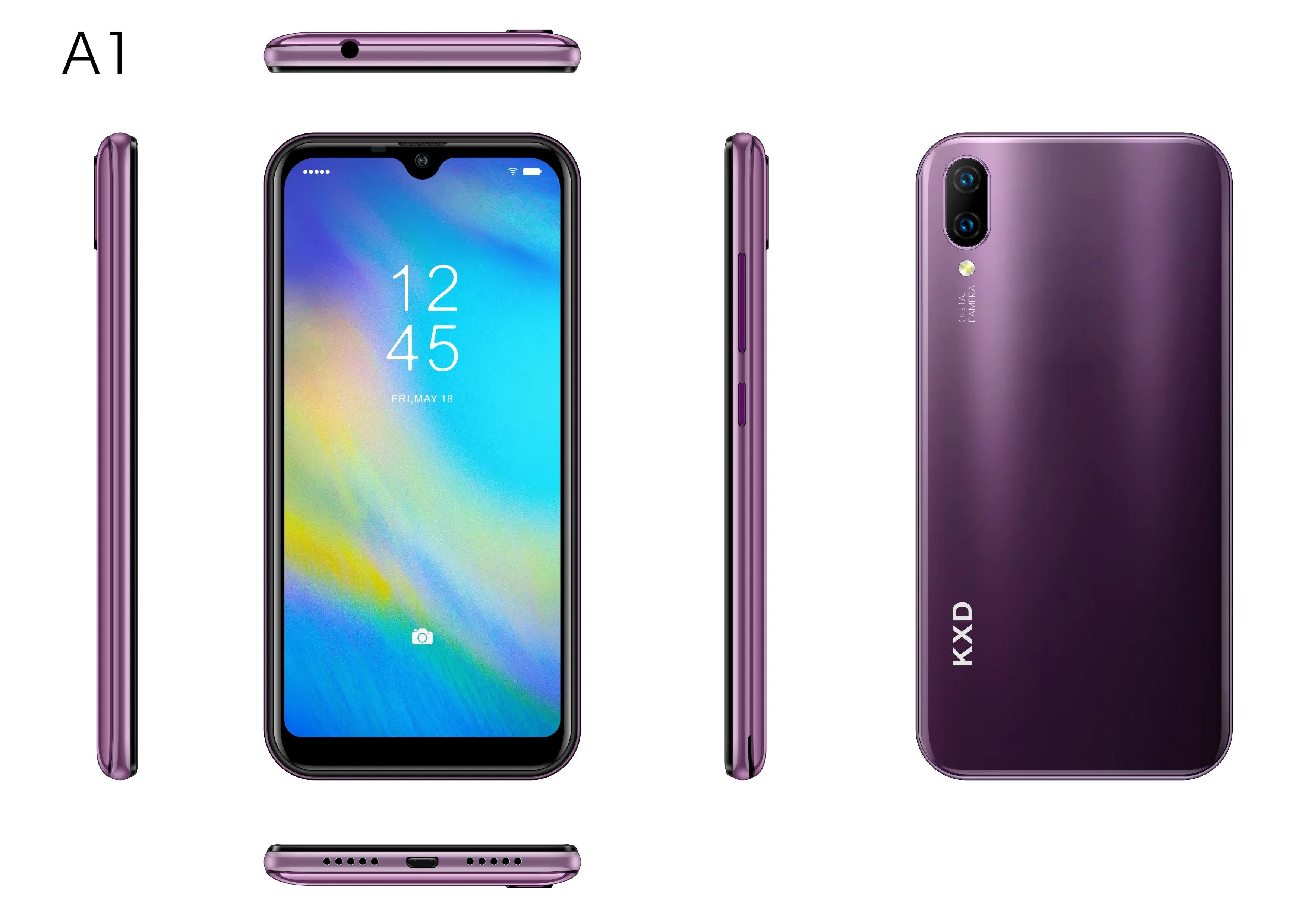 Mobile Phone KXD A1 SIM Free Smartphone Unlocked 5.71 Inch Full Screen 16G ROM 128G Extension Android Phones red_European plug