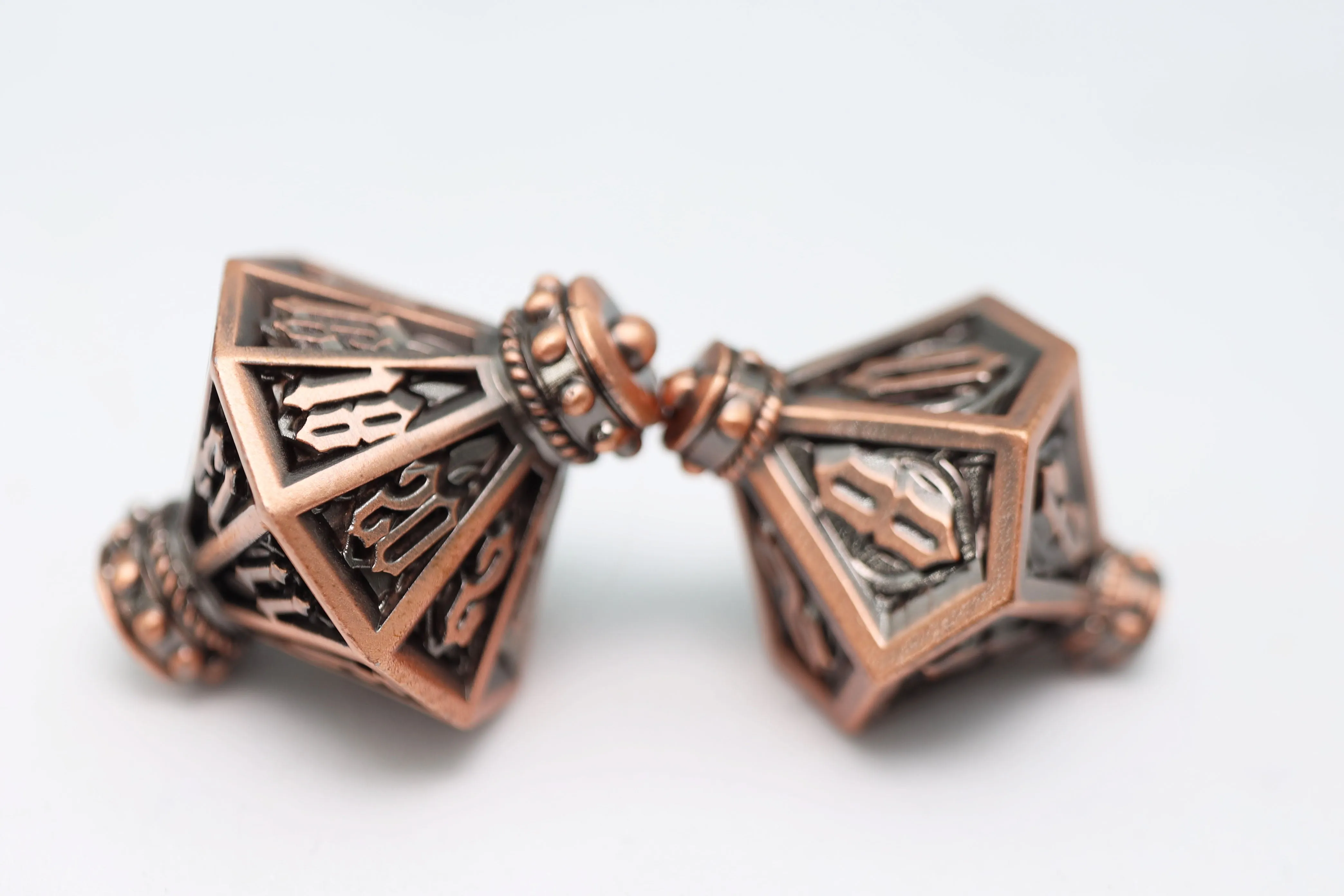 Moonlit Lantern: Coppered Flames - Metal RPG Dice Set