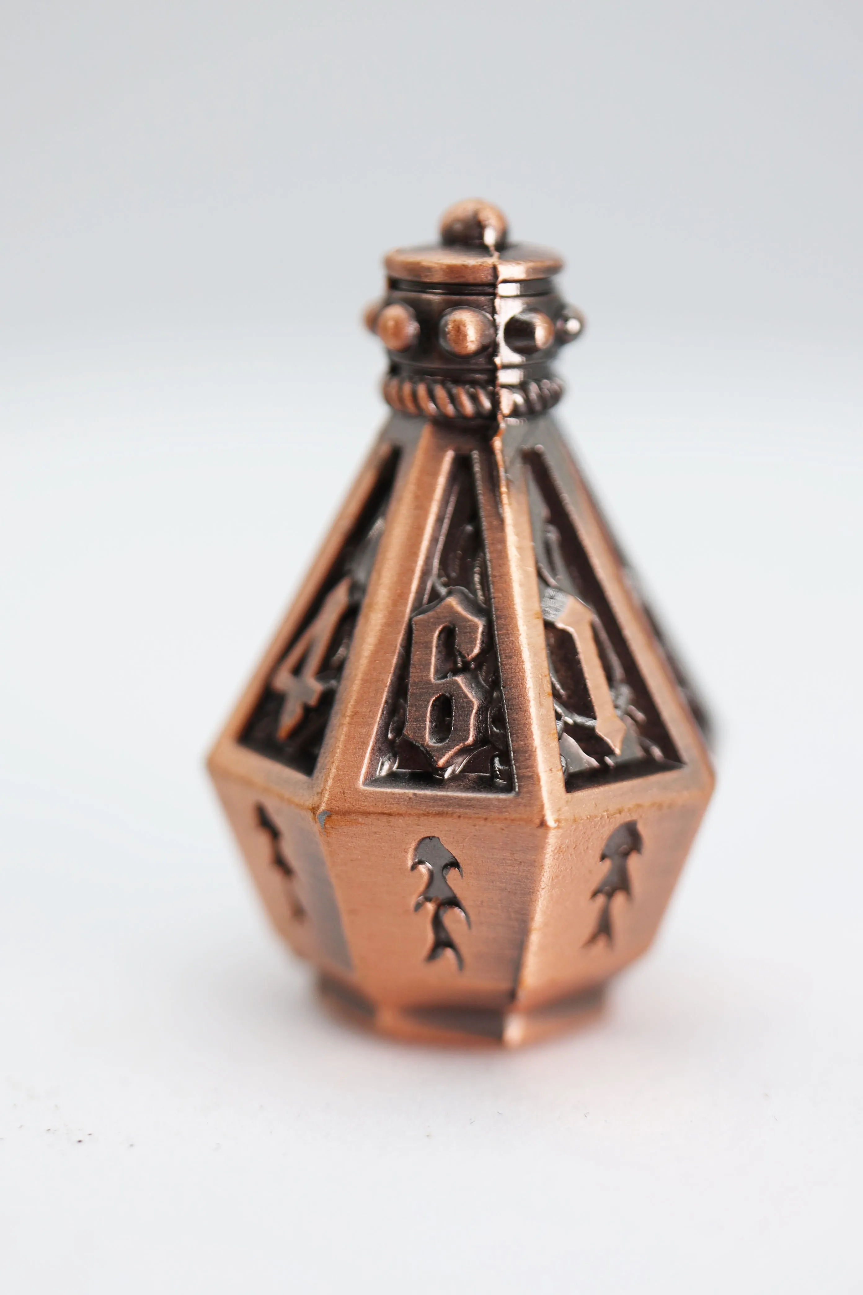 Moonlit Lantern: Coppered Flames - Metal RPG Dice Set