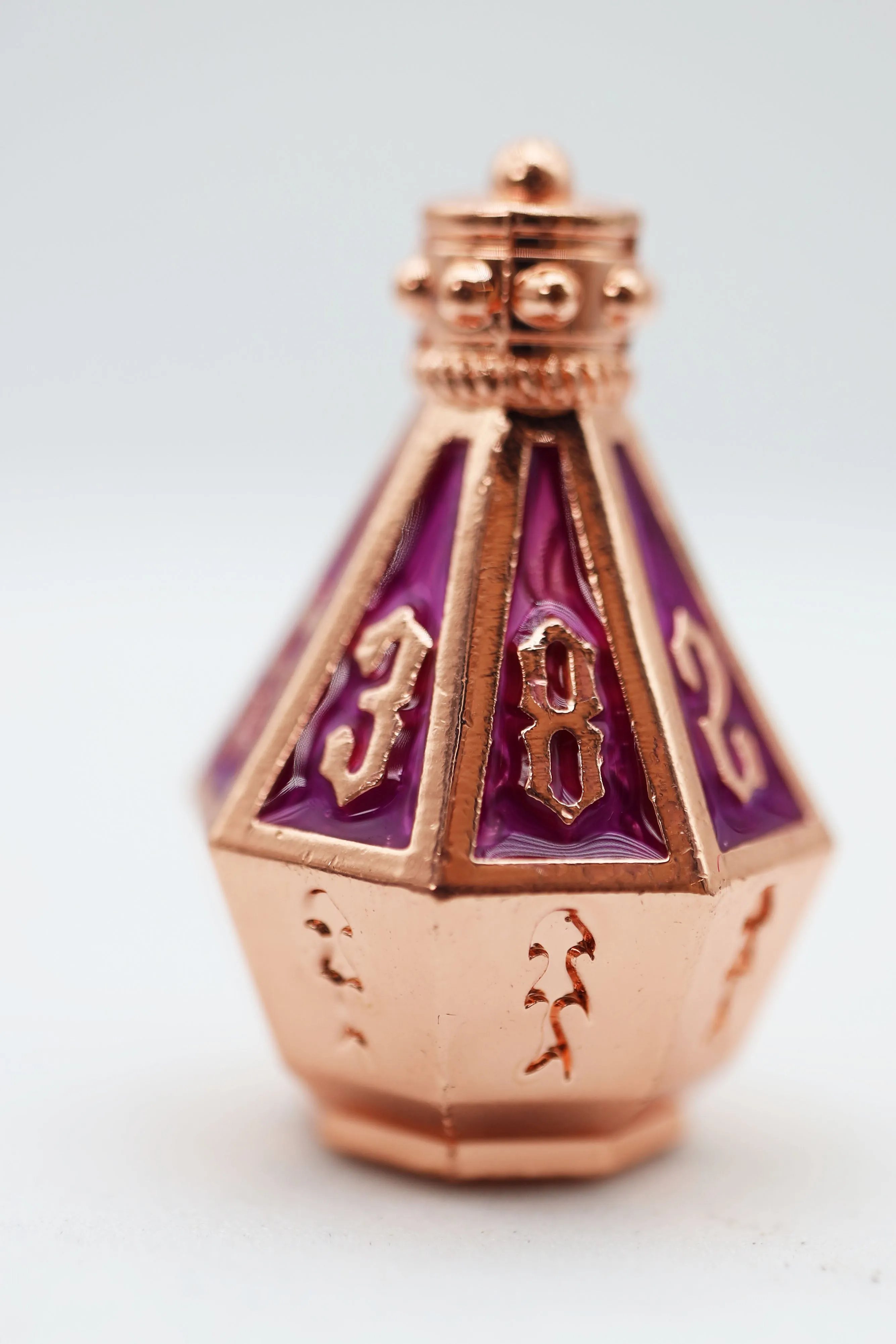 Moonlit Lantern: Coppered Voidfire - Metal RPG Dice Set