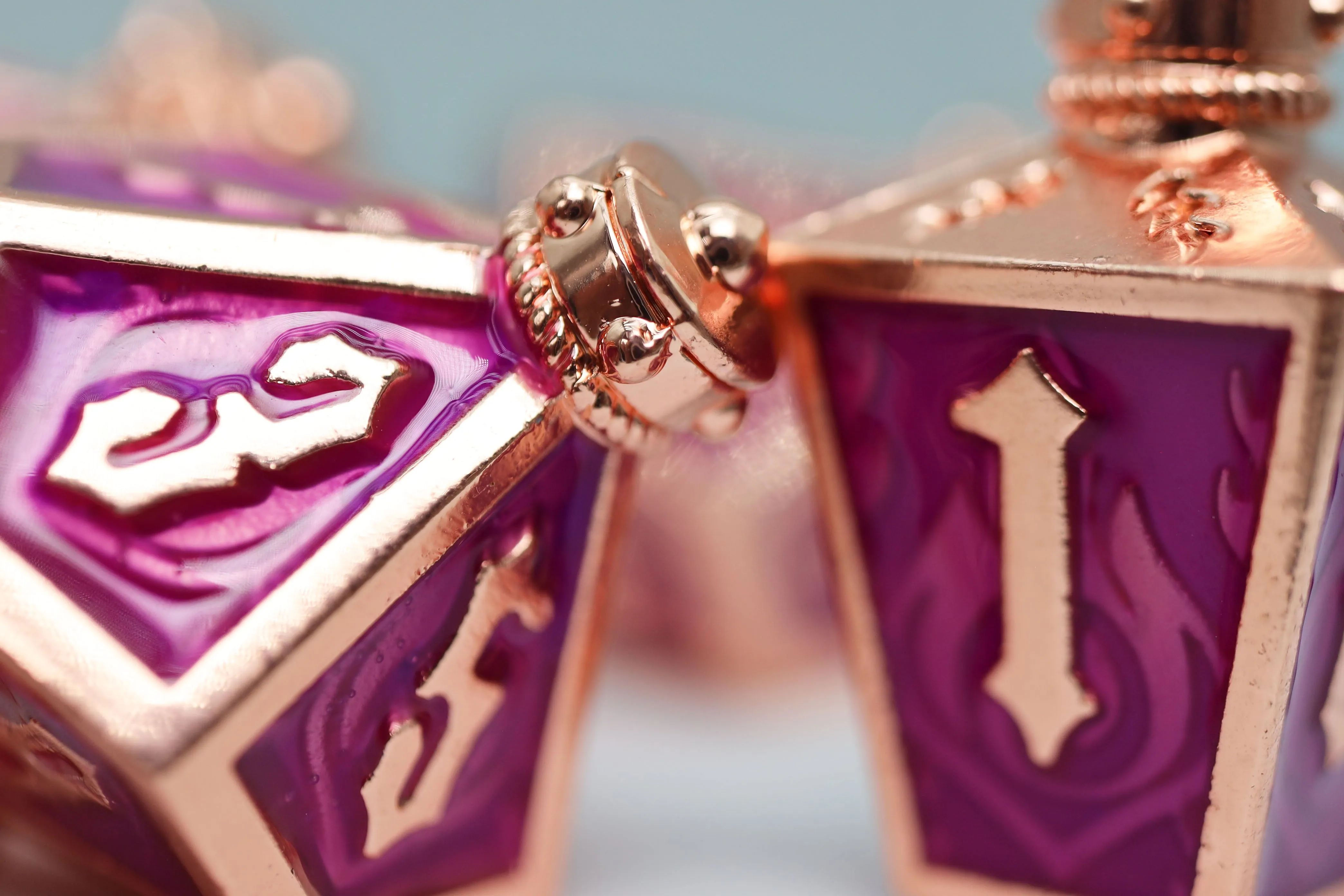 Moonlit Lantern: Coppered Voidfire - Metal RPG Dice Set