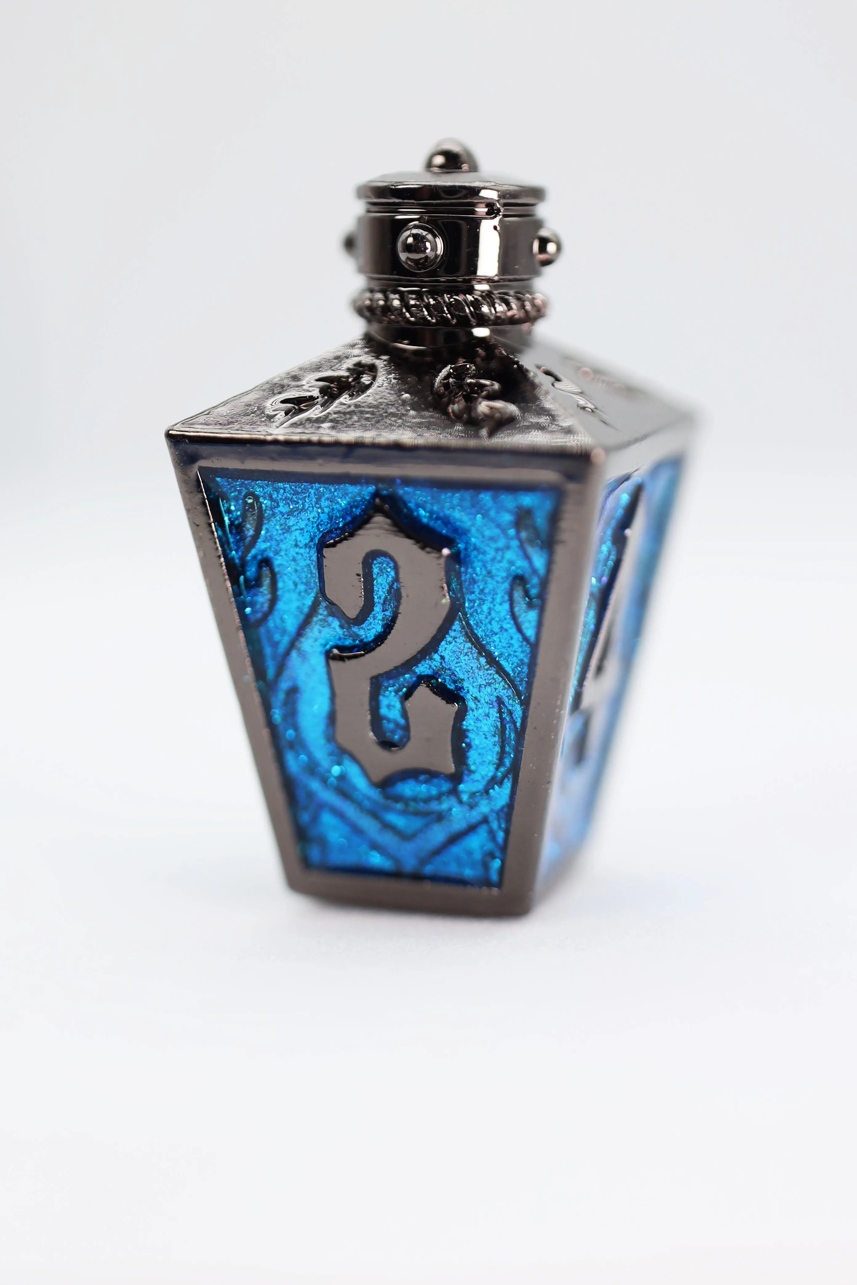 Moonlit Lantern: Midnight Frostfire - Metal RPG Dice Set
