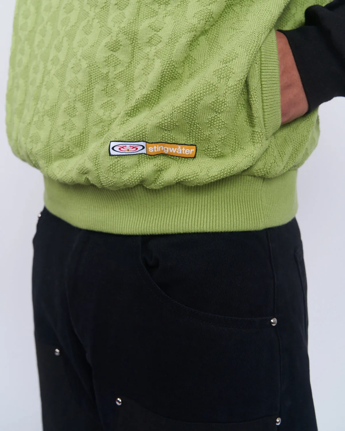 Moses Chain Knit Sweater Vest Lime Green