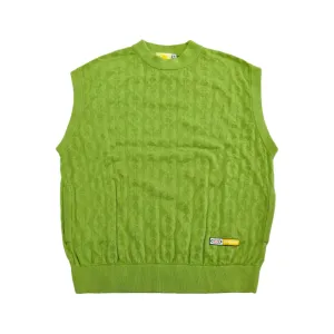 Moses Chain Knit Sweater Vest Lime Green