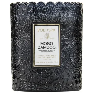 Moso Bamboo Scallop Edge Candle -Black