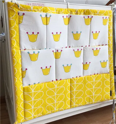 Muslin tree Brand Baby Cot Bed Hanging Storage Bag ,Crib Organizer 60*50cm Toy Diaper Pocket for Crib Bedding Set