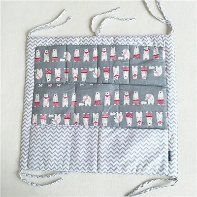 Muslin tree Brand Baby Cot Bed Hanging Storage Bag ,Crib Organizer 60*50cm Toy Diaper Pocket for Crib Bedding Set