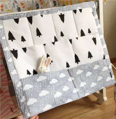 Muslin tree Brand Baby Cot Bed Hanging Storage Bag ,Crib Organizer 60*50cm Toy Diaper Pocket for Crib Bedding Set