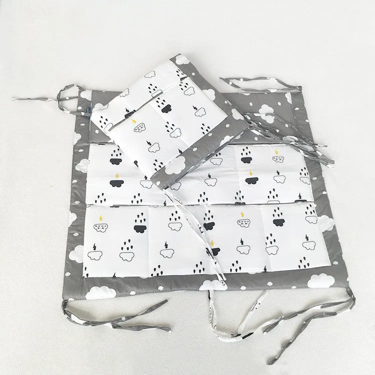 Muslin tree Brand Baby Cot Bed Hanging Storage Bag ,Crib Organizer 60*50cm Toy Diaper Pocket for Crib Bedding Set