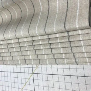 Natural 100% Linen Thin Stripe Flat Roman Shade