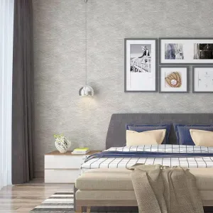NEW Silk Embossed Wallpaper, Peel and Stick Self-Adhesive Removable 3D Texture Wallpaper for Kitchen Furniture Bedroom Wallcovering (15 Ft 7 inch x 32 Ft 8inch, Silver Grey)
