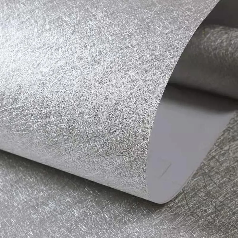 NEW Silk Embossed Wallpaper, Peel and Stick Self-Adhesive Removable 3D Texture Wallpaper for Kitchen Furniture Bedroom Wallcovering (15 Ft 7 inch x 32 Ft 8inch, Silver Grey)