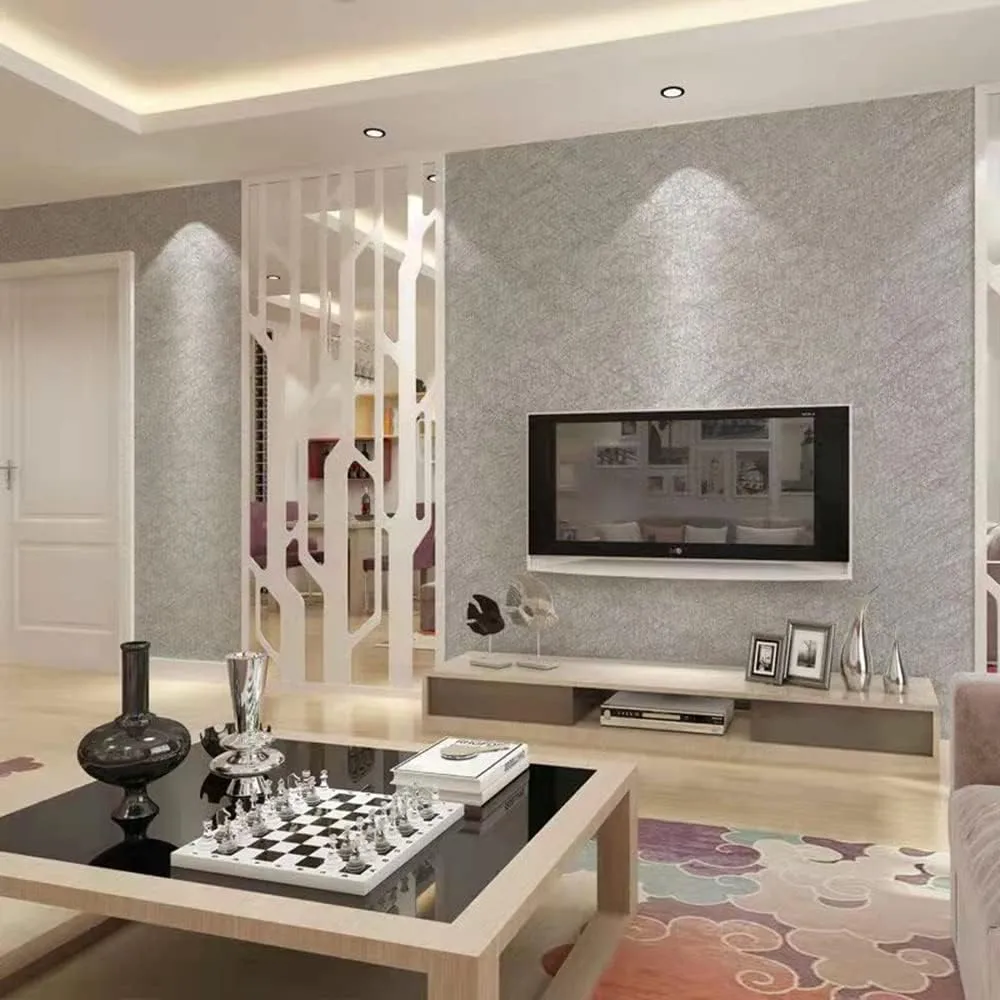 NEW Silk Embossed Wallpaper, Peel and Stick Self-Adhesive Removable 3D Texture Wallpaper for Kitchen Furniture Bedroom Wallcovering (15 Ft 7 inch x 32 Ft 8inch, Silver Grey)