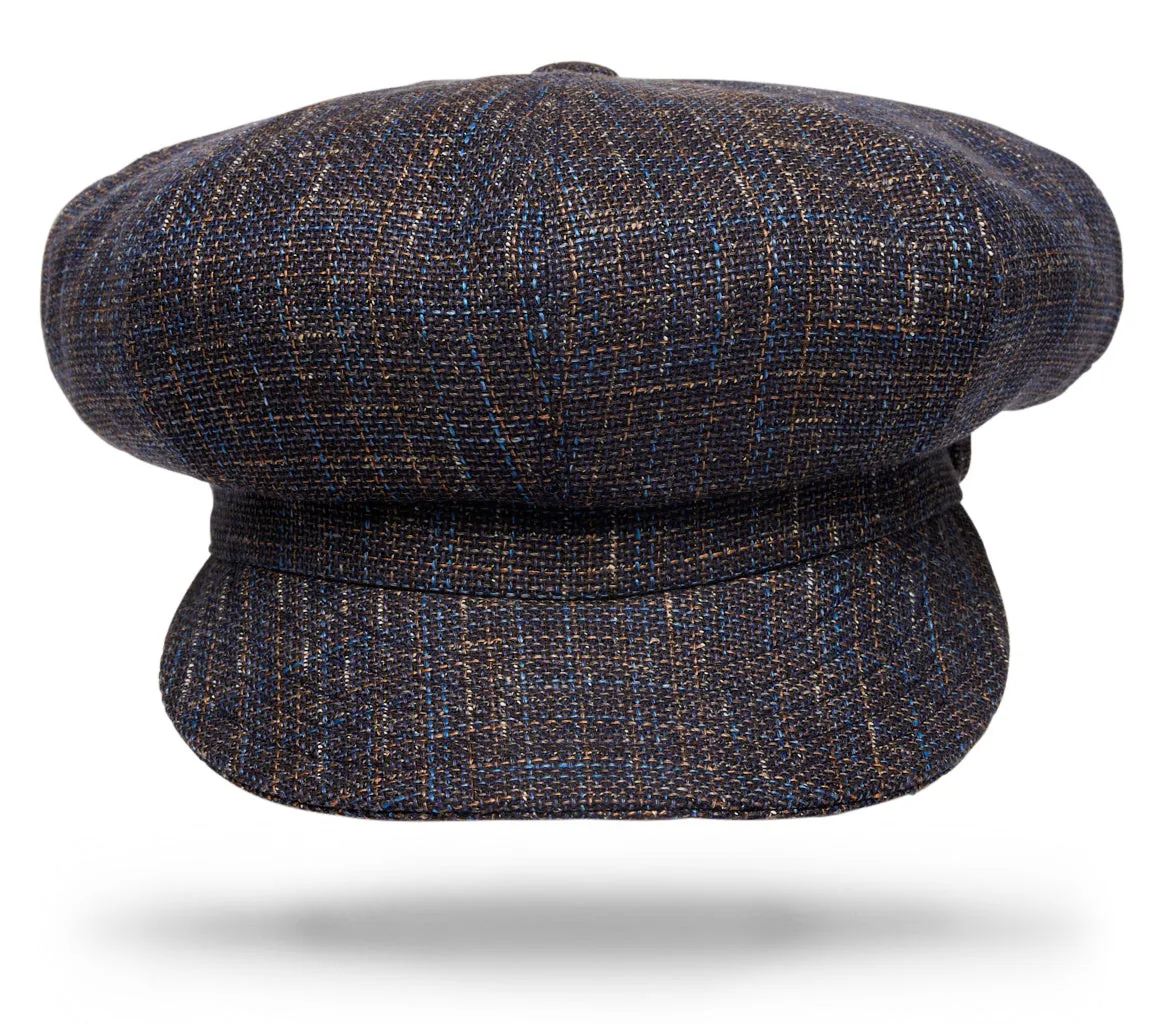 Newsboy Cap Brown Blue  W