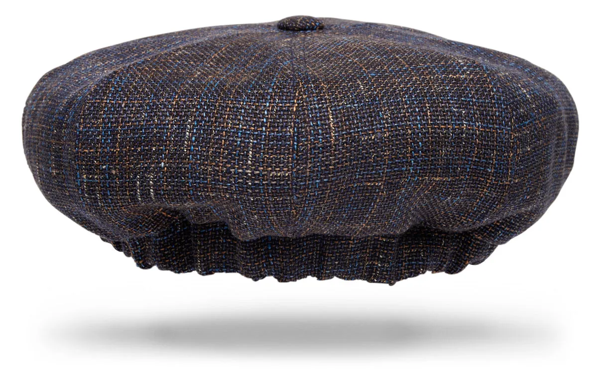 Newsboy Cap Brown Blue  W