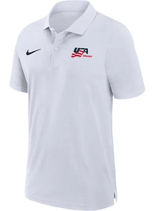 Nike USA Hockey Dri-FIT Woven Polo - White