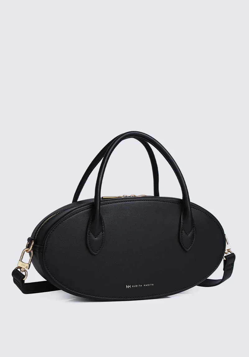 Nurita Harith Nyeki Oval Top Handles Bag (Black)