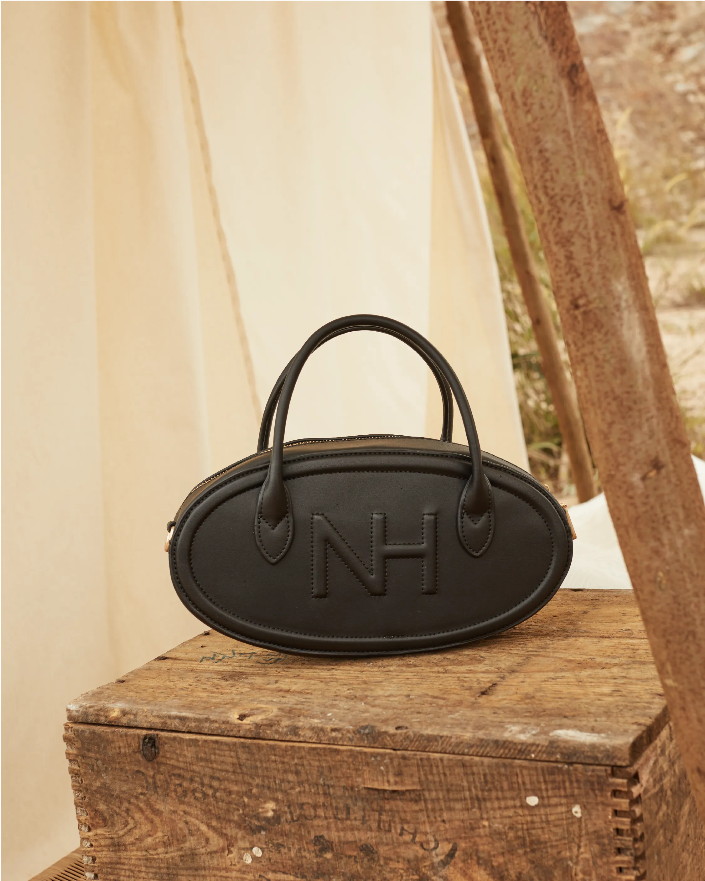 Nurita Harith Nyeki Oval Top Handles Bag (Black)