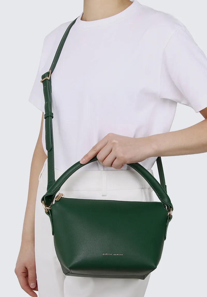 Nurita Harith Nzeri Boxy Top Handle Bag (Dark Green)