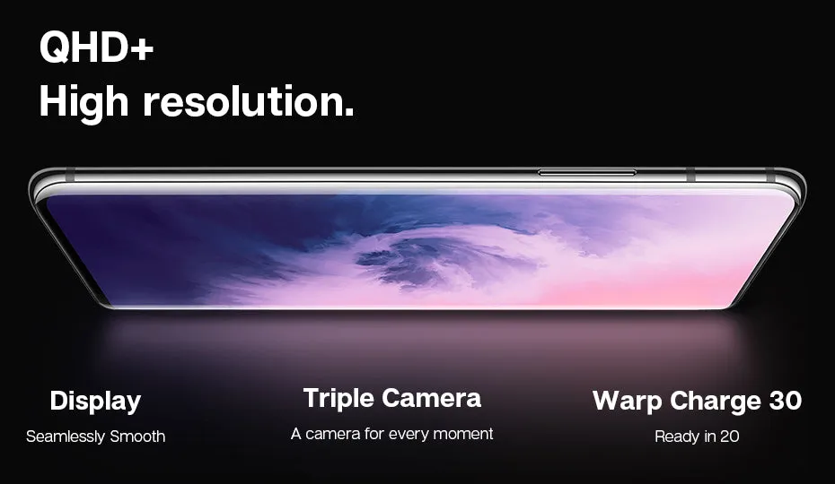 OnePlus 7 Pro 6GB RAM 128GB ROM Smartphone 6.67 Inch Fluid AMOLED Display Fingerprint UFS 3.0 NFC Rock gray