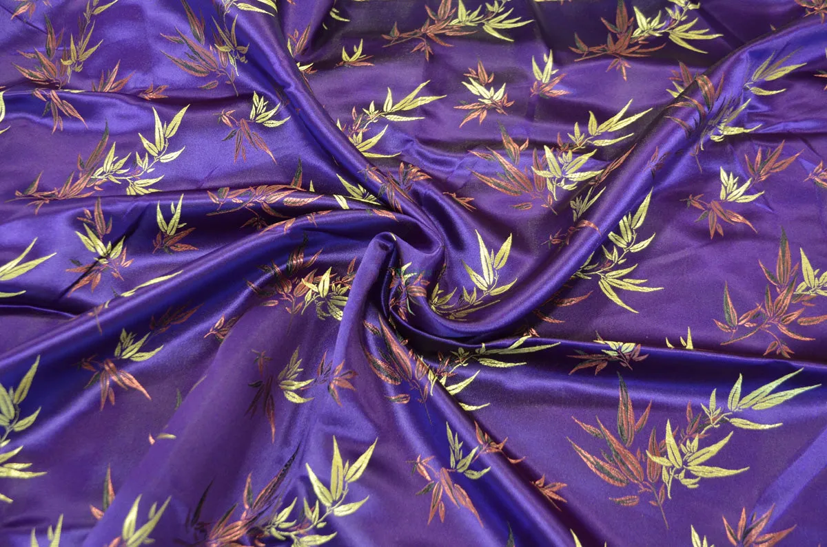 Oriental Bamboo Brocade | Chinese Bamboo Pattern Satin Fabric | 45 Inch Wide | Luxurious Chinese Brocade