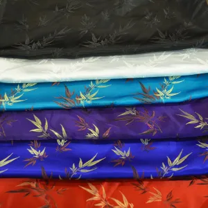 Oriental Bamboo Brocade | Chinese Bamboo Pattern Satin Fabric | 45 Inch Wide | Luxurious Chinese Brocade