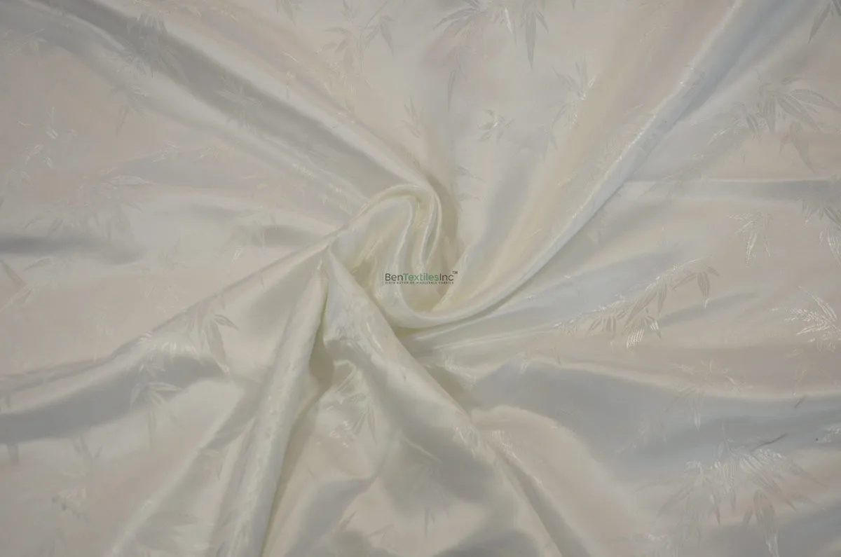Oriental Bamboo Brocade | Chinese Bamboo Pattern Satin Fabric | 45 Inch Wide | Luxurious Chinese Brocade