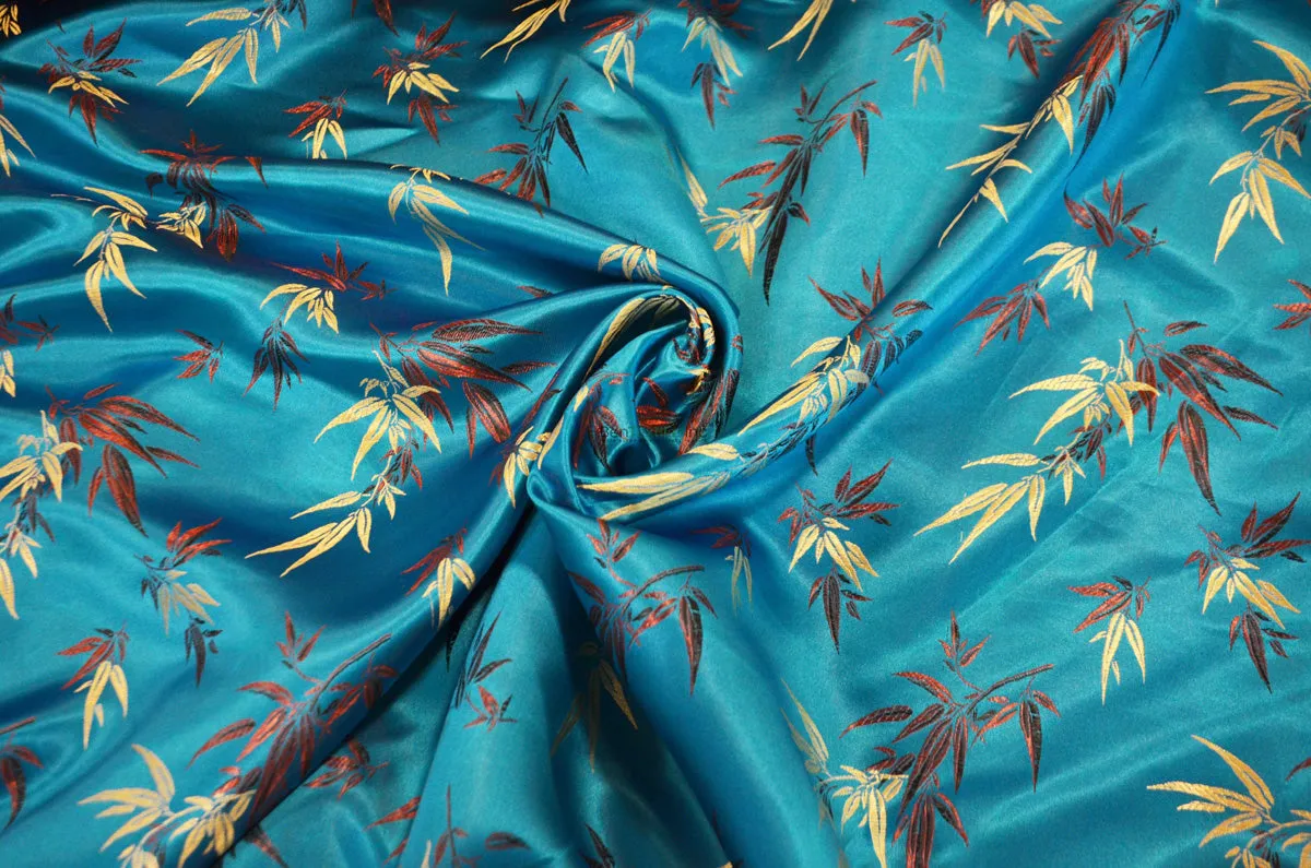 Oriental Bamboo Brocade | Chinese Bamboo Pattern Satin Fabric | 45 Inch Wide | Luxurious Chinese Brocade