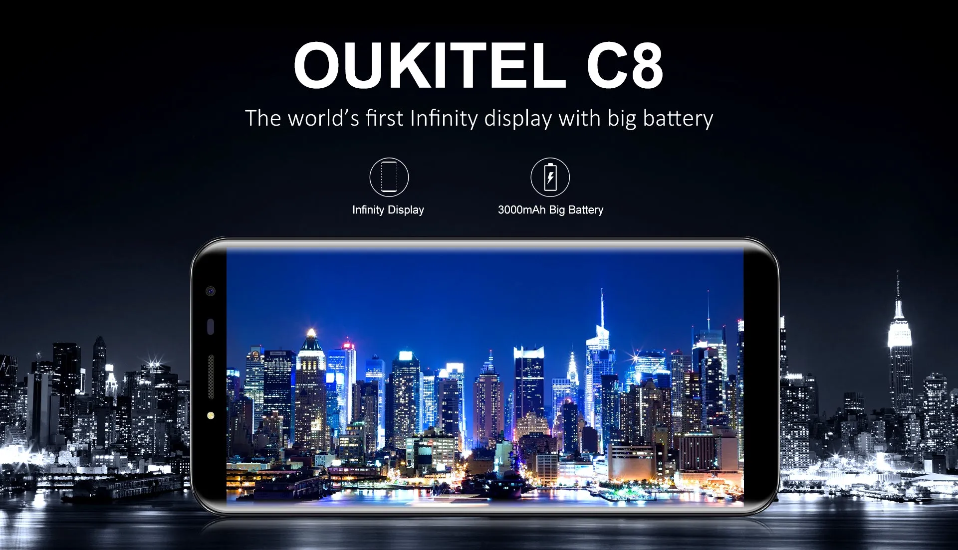 OUKITEL C8 5.5 Inch MT6580A Android 7.0 3G Smart Phone 5.5_Pink