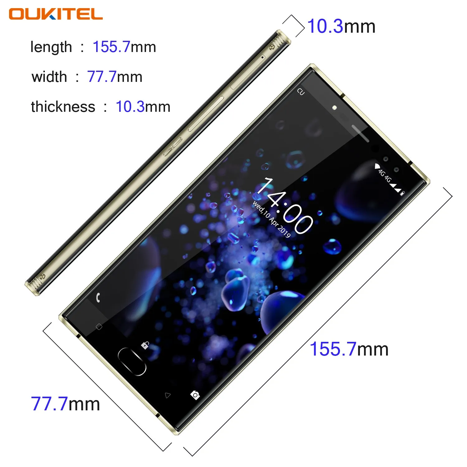 Oukitel K3 Pro Quad Core 5.5 inch 8000mAh Battery 5MP 13MP Camera 1440x720 Resolution 32GB 4GB Mobile Phone Smartphone Blue