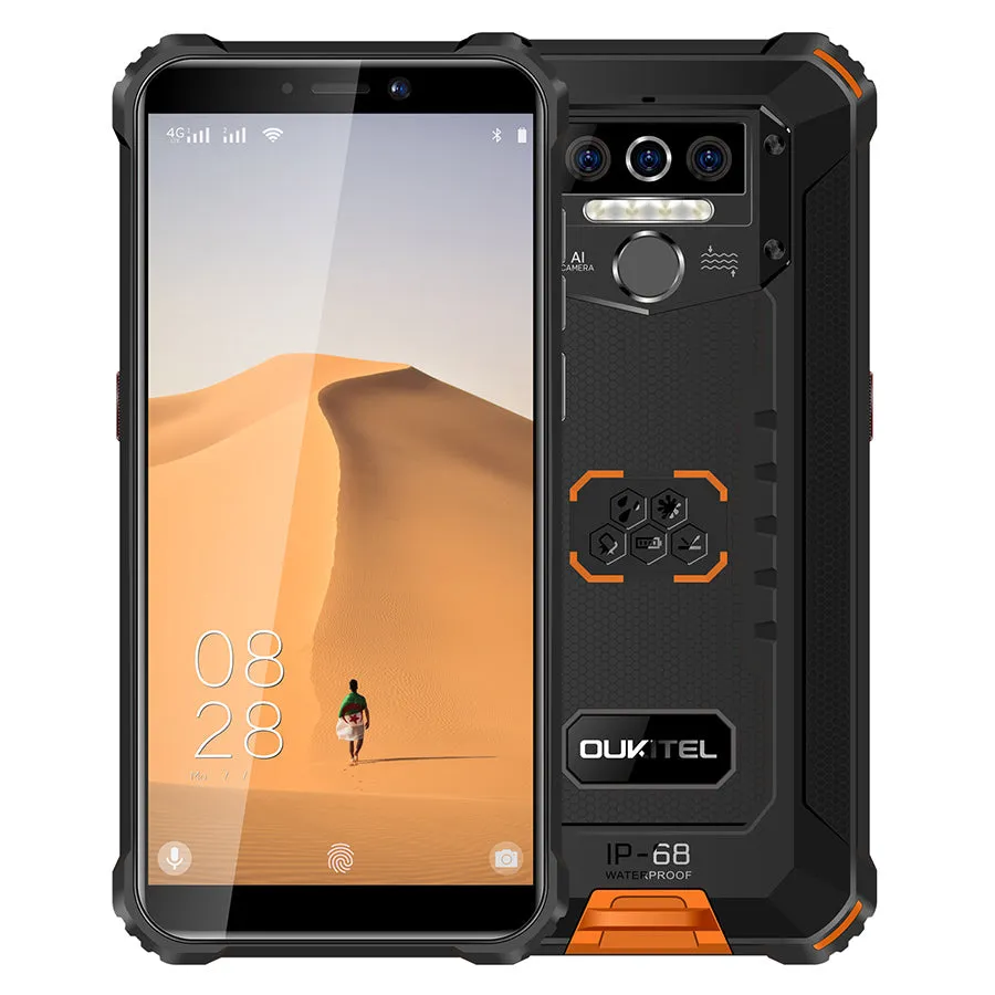 Oukitel WP5 Quad Core 32G Android 9.0 5MP Front Camera 5.5inch 8000mAh Battery Mobile Phone Smartphone black