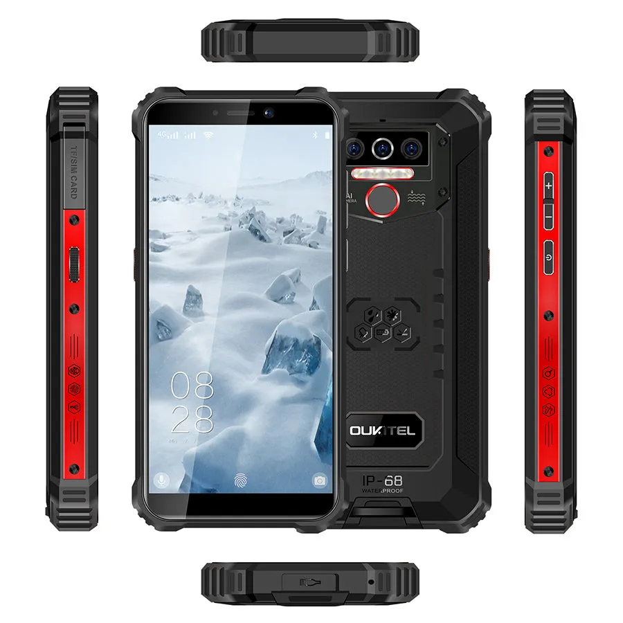 Oukitel WP5 Quad Core 32G Android 9.0 5MP Front Camera 5.5inch 8000mAh Battery Mobile Phone Smartphone black