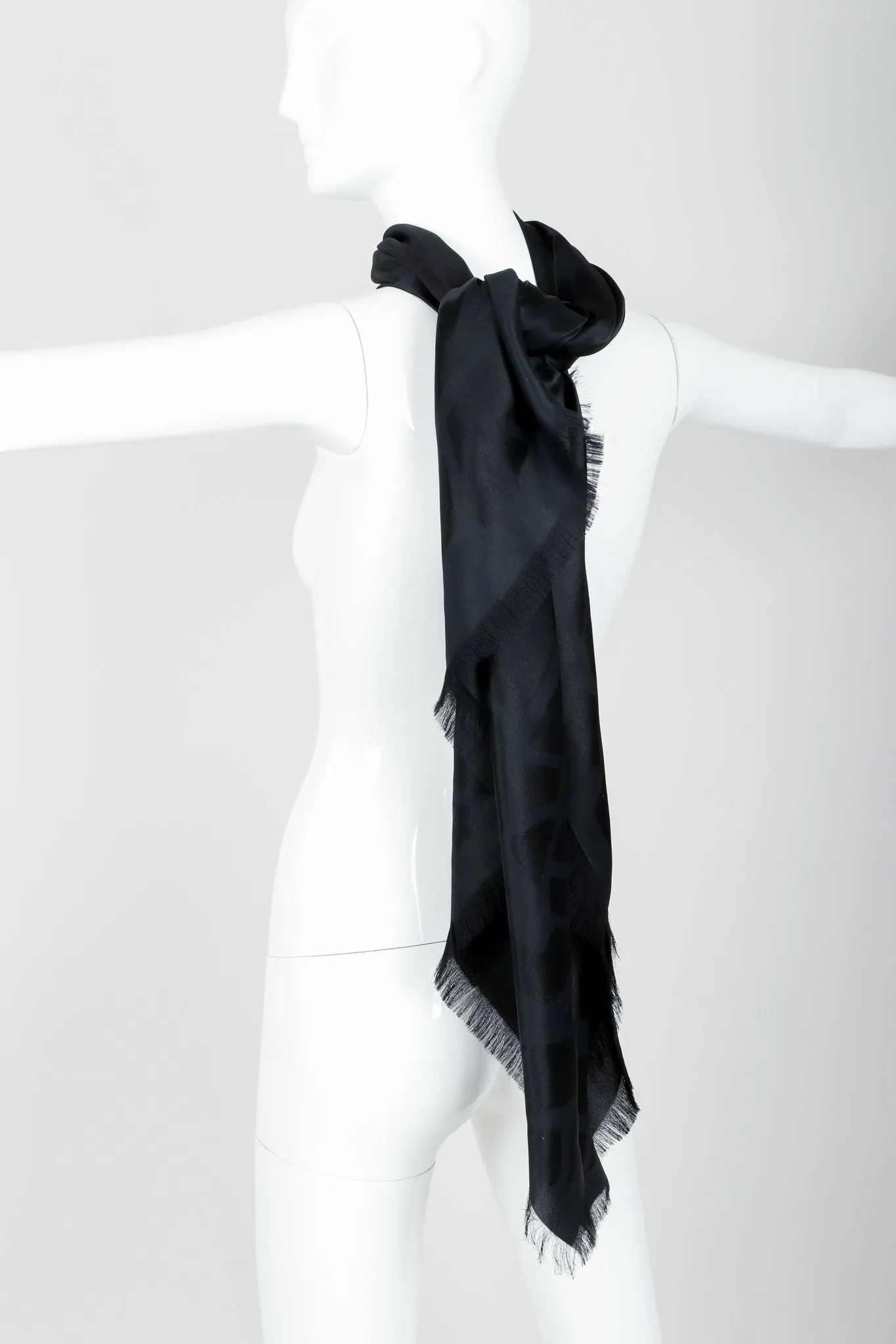 Oversized Noir Silk Scarf