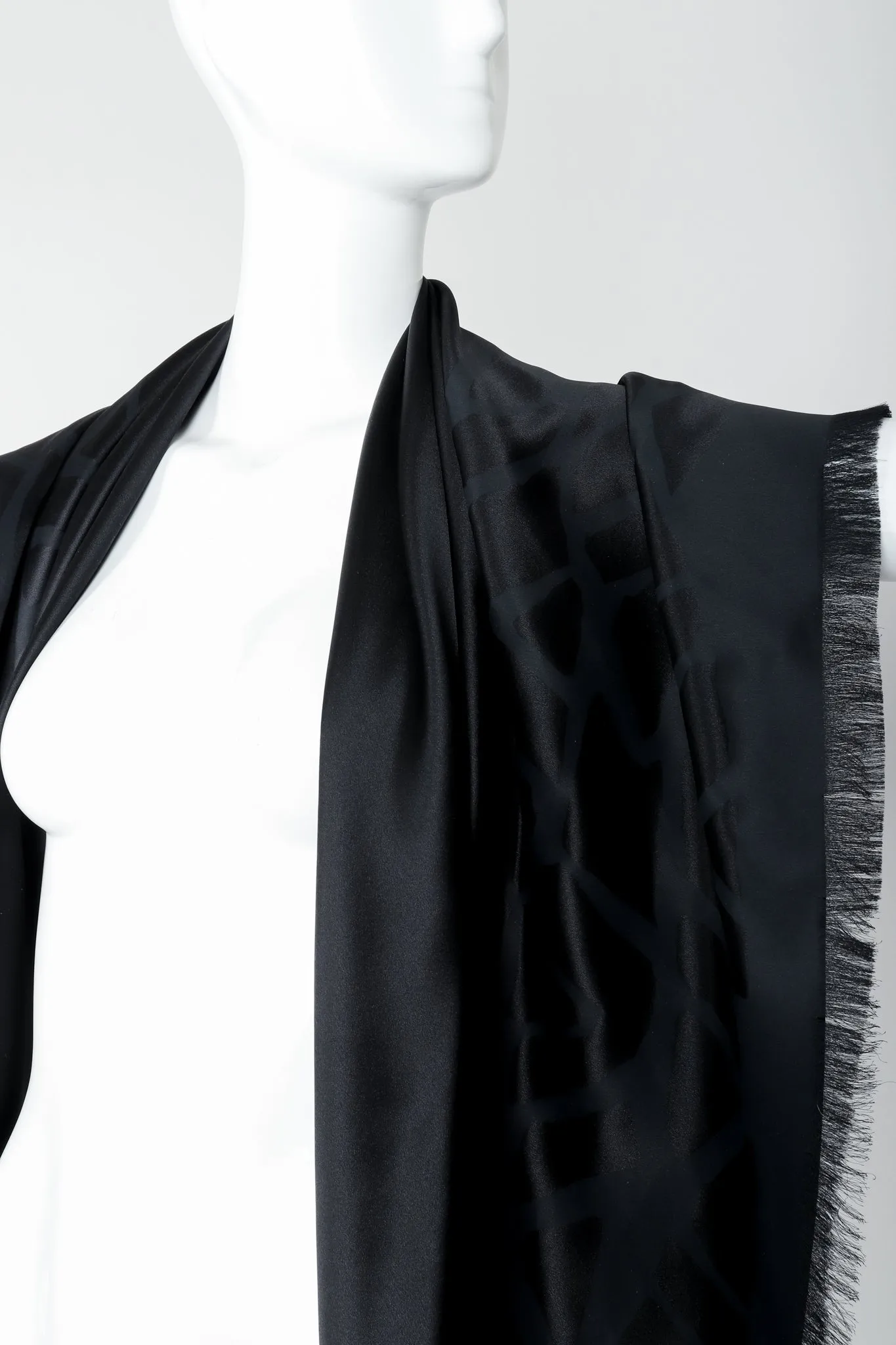 Oversized Noir Silk Scarf