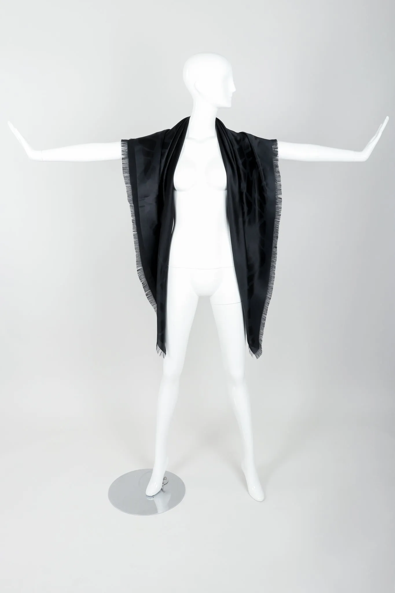 Oversized Noir Silk Scarf