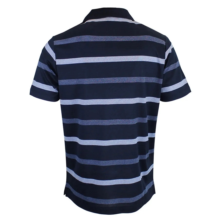 Paul & Shark - Striped Polo Shirt in Navy Blue