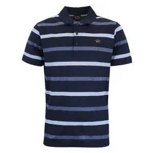 Paul & Shark - Striped Polo Shirt in Navy Blue